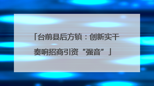 台前县后方镇：创新实干奏响招商引资“强音”