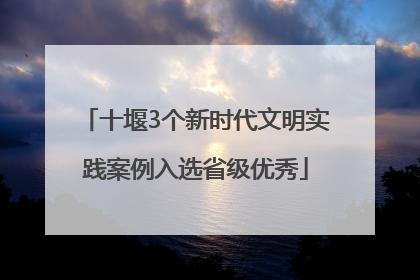 十堰3个新时代文明实践案例入选省级优秀