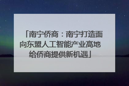 南宁侨商：南宁打造面向东盟人工智能产业高地给侨商提供新机遇