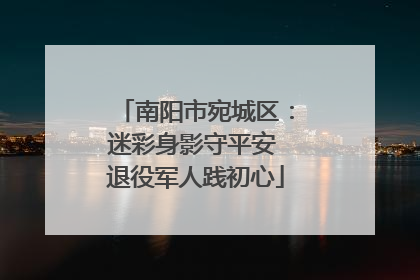 南阳市宛城区：迷彩身影守平安 退役军人践初心