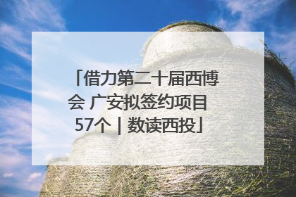 借力第二十届西博会 广安拟签约项目57个｜数读西投