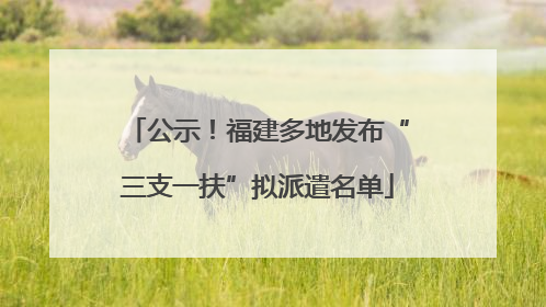 公示！福建多地发布“三支一扶”拟派遣名单