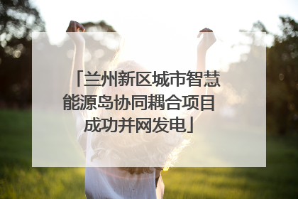 兰州新区城市智慧能源岛协同耦合项目成功并网发电