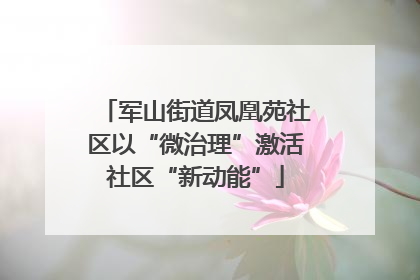 军山街道凤凰苑社区以“微治理”激活社区“新动能”