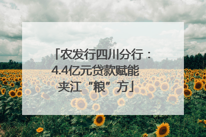 农发行四川分行：4.4亿元贷款赋能夹江“粮”方
