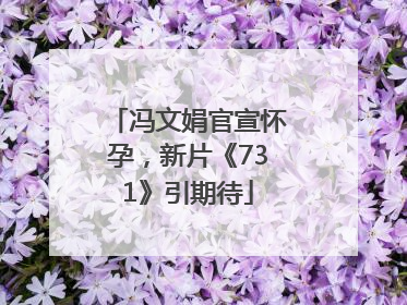 冯文娟官宣怀孕，新片《731》引期待