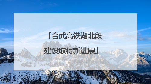 合武高铁湖北段建设取得新进展