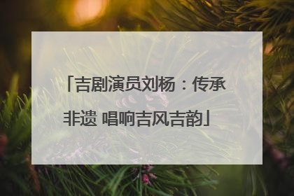 吉剧演员刘杨：传承非遗 唱响吉风吉韵