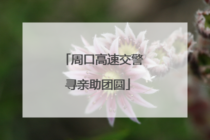 周口高速交警寻亲助团圆
