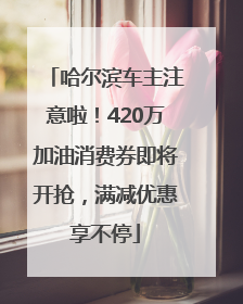 哈尔滨车主注意啦！420万加油消费券即将开抢，满减优惠享不停
