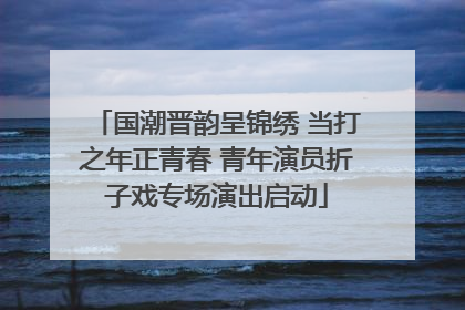国潮晋韵呈锦绣 当打之年正青春 青年演员折子戏专场演出启动