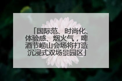 国际范、时尚化、体验感、烟火气，啤酒节崂山会场将打造沉浸式双场景园区