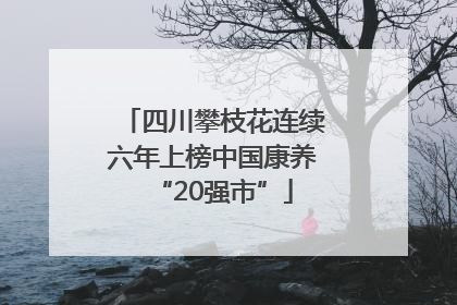 四川攀枝花连续六年上榜中国康养“20强市”