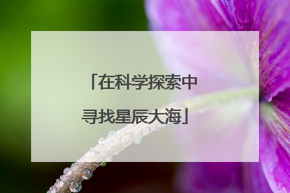 在科学探索中寻找星辰大海
