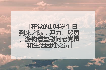 在党的104岁生日到来之际，尹力、殷勇、游钧看望慰问老党员和生活困难党员