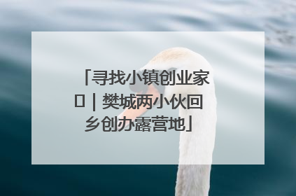 寻找小镇创业家㊳｜樊城两小伙回乡创办露营地