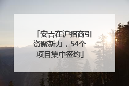 安吉在沪招商引资聚新力，54个项目集中签约