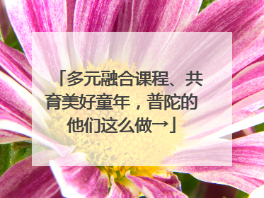 多元融合课程、共育美好童年，普陀的他们这么做→
