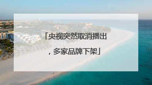 央视突然取消播出，多家品牌下架