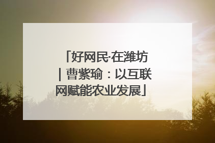 好网民·在潍坊｜曹紫瑜：以互联网赋能农业发展