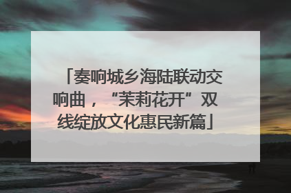 奏响城乡海陆联动交响曲，“茉莉花开”双线绽放文化惠民新篇