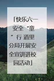 快乐六一 安全“童”行 道里分局开展安全宣讲进校园活动
