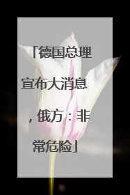 德国总理宣布大消息，俄方：非常危险