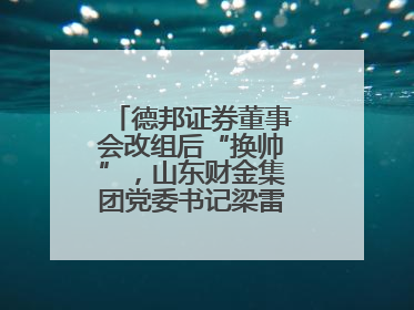 德邦证券董事会改组后“换帅”，山东财金集团党委书记梁雷出任董事长