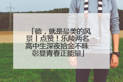 德，就是最美的风景丨点赞！乐陵两名高中生深夜拾金不昧 彰显青春正能量