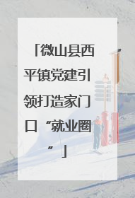 微山县西平镇党建引领打造家门口“就业圈”