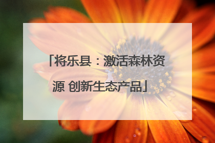 将乐县：激活森林资源 创新生态产品