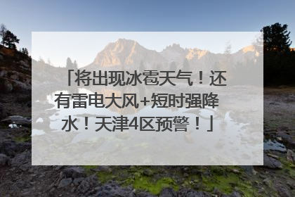 将出现冰雹天气！还有雷电大风+短时强降水！天津4区预警！