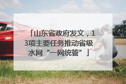 山东省政府发文，13项主要任务推动省级水网“一网统管”