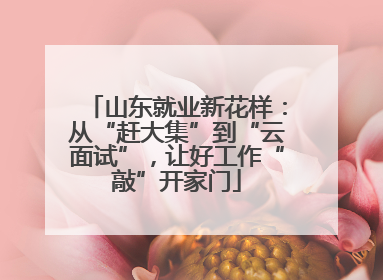 山东就业新花样：从“赶大集”到“云面试”，让好工作“敲”开家门