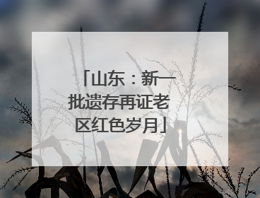 山东：新一批遗存再证老区红色岁月