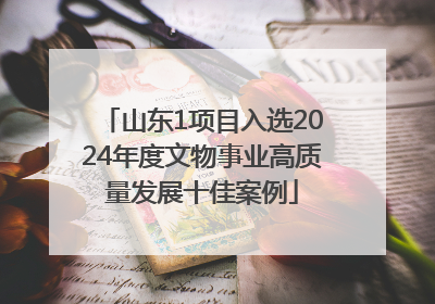 山东1项目入选2024年度文物事业高质量发展十佳案例