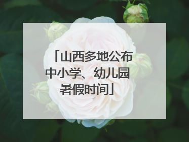 山西多地公布中小学、幼儿园暑假时间