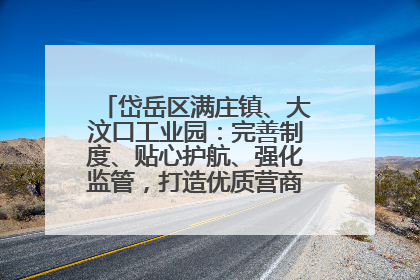 岱岳区满庄镇、大汶口工业园：完善制度、贴心护航、强化监管，打造优质营商“强磁场”
