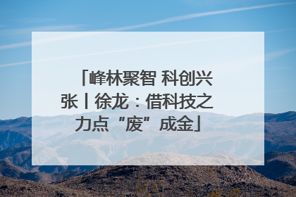 峰林聚智 科创兴张丨徐龙：借科技之力点“废”成金