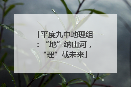 平度九中地理组：“地”纳山河，“理”载未来