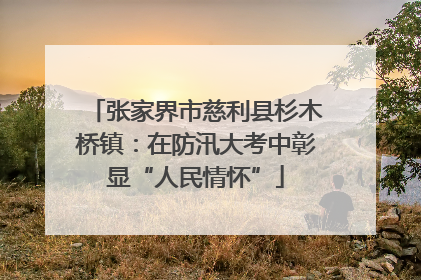 张家界市慈利县杉木桥镇：在防汛大考中彰显“人民情怀”