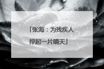 张海：为残疾人撑起一片晴天