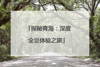 探秘青海：深度全景体验之旅
