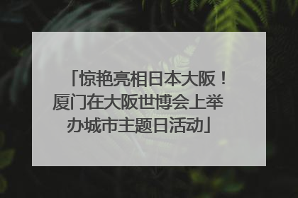 惊艳亮相日本大阪！厦门在大阪世博会上举办城市主题日活动