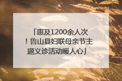 惠及1200余人次！鲁山县妇联母亲节主题义诊活动暖人心