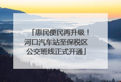 惠民便民再升级！河口汽车站至保税区公交班线正式开通