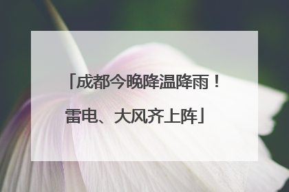 成都今晚降温降雨！雷电、大风齐上阵