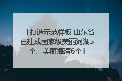 打造示范样板 山东省已建成国家级美丽河湖5个、美丽海湾6个