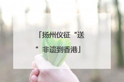 扬州仪征“送”非遗到香港