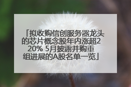 拟收购信创服务器龙头的芯片概念股年内涨超220% 5月披露并购重组进展的A股名单一览